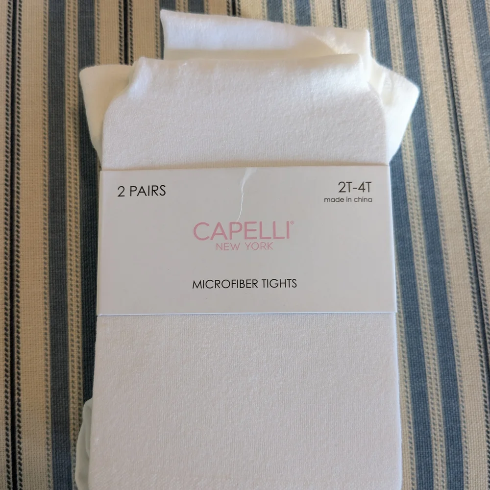 2 For $5! Capelli New York White Microfiber Tights